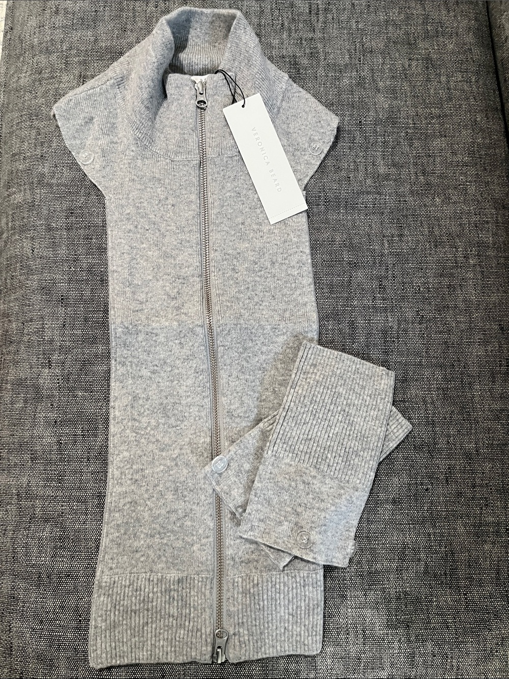 Veronica Beard NWT OS Cashmere Uptown Dickey w Cuffs Grey